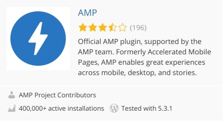AMP Plugin of Wordpress